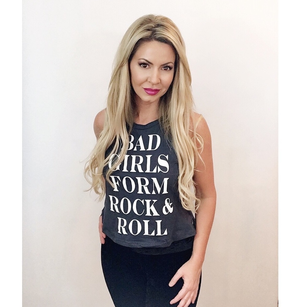 Charcoal Bad Girls Graphic Tank
